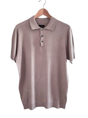 Porter & Ash Taupe Knit Polo Shirt Shirt Sleeve Men’s Xl Preppy Minimalist
